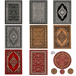 Orient Teppich rot beige grau schwarz klassisch dicht gewebt mit Ornament und Blumenmotiven, Farbe:B2430, Maße:40x60 cm
