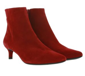 UNISA Jati Absatz-Schuhe knallige Damen Echtleder-Stiefeletten mit Reißverschluss Rot, Größe:36