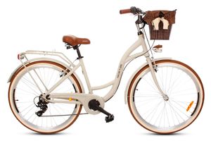 Goetze Citybike Mood ALU 28 Zoll 7 Gang Tiefeinsteiger Retro Damenfahrrad mit Korb