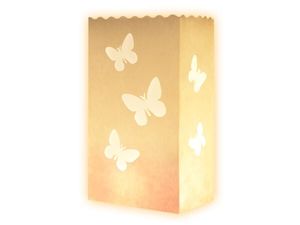 10er Set Lichttüten in weiß Schmetterling