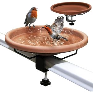 Vogeltränke balkon mit edelstahl-halterung, wetterfest undwinterfest, Ø 30 cm,Vogelbad für garten, terrasse, balkongeländer Vogeltränke balkon mit edelstahl-halterung, wetterfest undwinterfest, Ø 30 cm,Vogelbad für garten, terrasse, balkongeländer