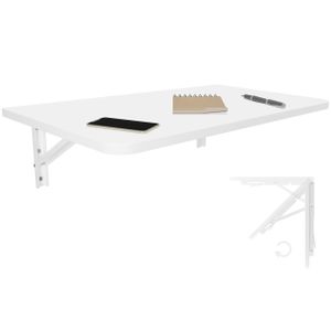 Wandklapptisch Schreibtisch Tischplatte 70x40 cm in Weiß Klapptisch Esstisch Küchentisch für die Wand Bartisch Stehtisch Wandtisch Tisch klappbar