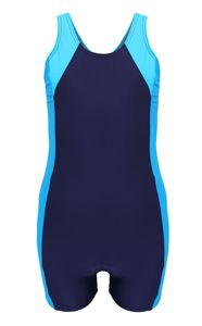 Aquarti Mädchen Badeanzug mit Bein Ringerrücken, Farbe: Dunkelblau / Türkis / Himmelblau, Größe: 170