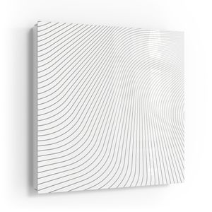 DEQORI Schlüsselkasten Glasfront weiß links 30x30 cm 'Fließendes Streifenmuster' Box