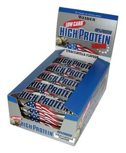 Weider 40% High Protein Low Carb Bar - 24 Riegel a 50g Stracciatella