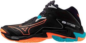 MIZUNOWAVE LIGHTNING Z8 MID, Black/Neon Flame/Peacock Blue, 42.0
