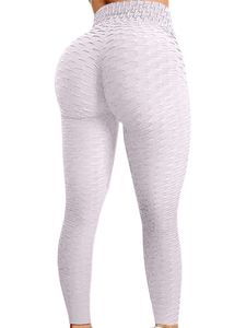 Damen Leggings High Waist Squeeze Booty Yoga Hose Gym,Farbe: Weiß,Größe:3XL