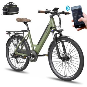 F26 PRO Fafrees E-Bike 26 Zoll mit App, IP54 Shimano 7S 250W City Elektrofahrrad 36 V 14,5 Ah 25 km/h Elektrische Fahrrad IP54, Grün