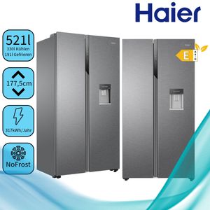 Haier HSR3918EWPG Side by Side - Edelstahl Look XL-Slim Line