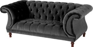 Max Winzer Sofa 2-Sitzer Ivette - Samtvelours anthrazit - Maße: 200 x 100 x 80 cm