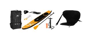 XQ Max Special Edition Sup board set - 6-teilig mit GRATIS SUP Stuhl - bis zu 150 kg - 320 cm - bis zu 150 kg - Aufblasbar - Orange/schwarz