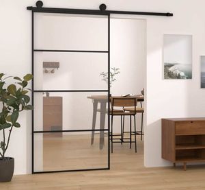vidaXL Schiebetür mit Beschlag 102,5x205 cm ESG-Glas & Aluminium