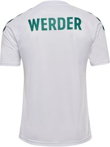 Hummel SV Werder Bremen Pre-Match Trikot 2023 2024 Kinder weiß dunkelgrün Gr 140