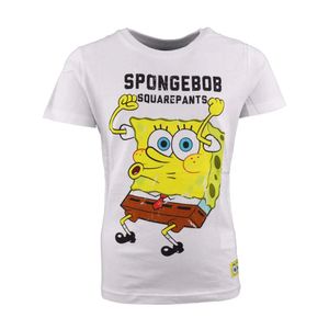 Spongebob Schwammkopf Kinder kurzarm T-Shirt – Weiß / 152