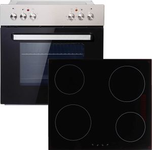 PKM Einbauherdset Backofen Glaskeramik Kochfeld Herdset BIC5 I-GK-IX-3 H V3 59 L