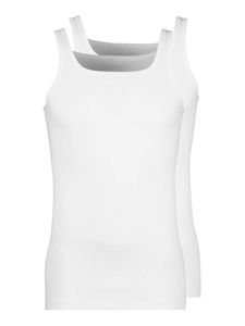 Huber unterhemd unterzieh-shirt ärmellos schulterfrei 2er-Pack Baumwolle Fine Rib white XL (Herren)