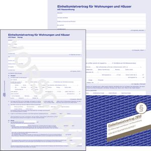 Avery Zweckform 2850, Einheitsmietvertrag für Wohnungen und Häuser, A4, mit Hausordnung, 6-seitig