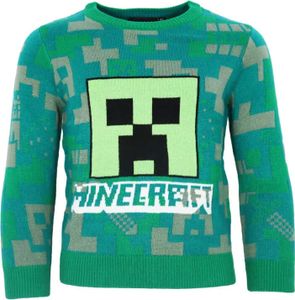 Minecraft Gamer Creeper Kinder Jungen Pulli Pullover Sweater – Grün / 128