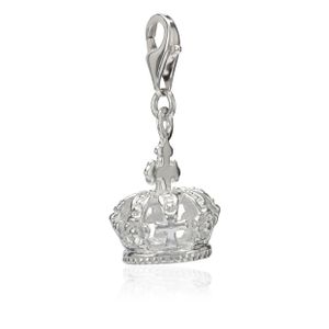 Damen Charm-Anhänger Königskrone 925 Silber 13x12mm Amulett für Bettelarmband