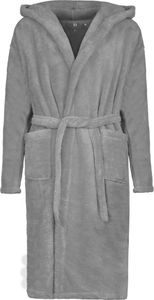 Warmer Bademantel Morgenmantel Wellsoft - Tuva Home - Uni für Damen und Herren Sehr Weicher Dicker Bademantel, Farbe: Grau, Größe:  L/XL
