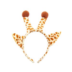 Oblique Unique Haarreif Haarreifen Giraffe mit Ohren und Hörnern Kostüm Accessoire für Fasching Karneval