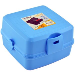 Brot- und Lunchbox mit 4 Fächern blau oder rosa | Vesperdose | Brotdose Snackbox (blau)