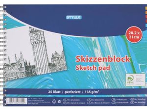 Stylex 28692 Skizzenblöcke DIN A4, 25 Blatt, 135 g