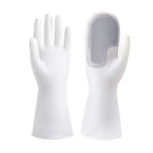 1 Paar Spülpinselhandschuhe nicht rutschstarke BorstenpvC PVC Easy Dekontaminat Spülhandschuhe Küchengadget-Grau