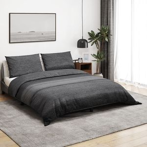 Schlichtes Bettwäsche-Set Dunkelgrau 220x240 cm Baumwolle DE7747