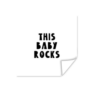 MuchoWow® Poster Zitate - Dieses Baby rockt - Baby - Kinder - Sprichwörter 100x100 cm - Babyzimmer