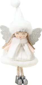 Weihnachtsengel-Ornament, Plüsch-Engel-Puppen-Anhänger, geflügeltes Engel-Mädchen, hängende Dekoration für Weihnachtsbaum, Wand- und Tür-Dekor