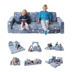 Kids Luminöse Spielcouch-Sofa für Kinder – 10-teiliges Set für Schlaf- und Spielbereich, Weltraum / 1