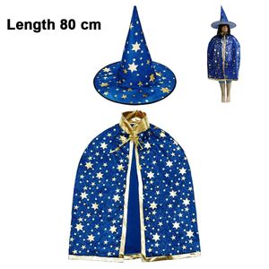Kinder Halloween Kostüm, Hexe Zauberer Umhang mit Hut für Kinder