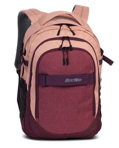 Bestway Evolution Air Schulrucksack Daypack Backpack Rucksack 40177, Farbe:Koralle/Brombeer