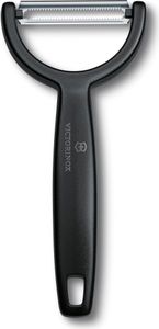 Victorinox Sparschäler "Ypso", Schäler für Gemüse, Obst, Zackenschliff, Zweischneidig, Extra Scharf, Swiss Made, schwarz