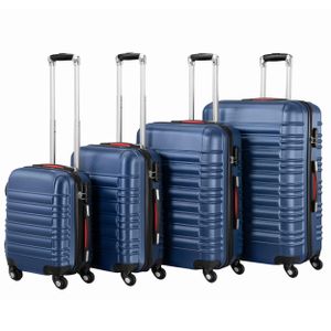 Koffer-Baron® Kofferset »Premium Hartschalenkoffer-Set 4-tlg. ABS, Naviblau«