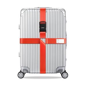 Kreuz-Kofferband Koffergurt Gepäckband Kofferriemen Gepäckgurt verstellbar, Farbe:Orange