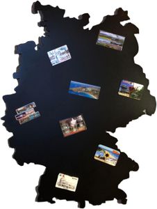 STALFORM Magnettafel Schwarz Deutschlandkarte 80x60 cm aus Edelstahl Magnetwand Pinnwand Magnetisch Groß Magnetboard Küche, Büro, Kinderzimmer
