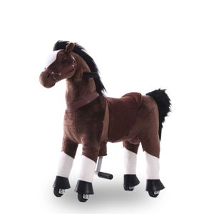 Mechanisches Pferd auf Rollen - Groß - bis 9 Jahre - Reitpferd mit Rollen - Dunkelbraun Mechanisches Pferd auf Rollen - Groß - bis 9 Jahre - Reitpferd mit Rollen - Dunkelbraun