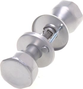 Aqbau® Türknopf Silber Drehbar auf Rundrosette | Knopfdrücker | Türknauf