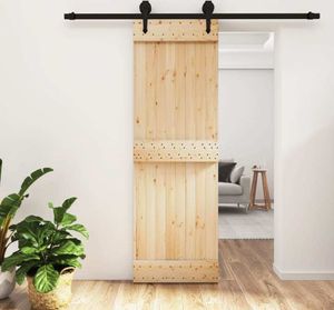 vidaXL Posuvné dvere s kovaním 70x210 cm borovicový masív
