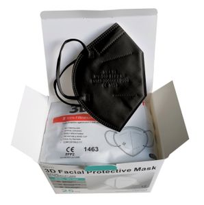 Meiyi 100 Stück FFP2 maske schwarz  Masken Atemschutzmaske - hoher Schutz, ffp2 schwarz