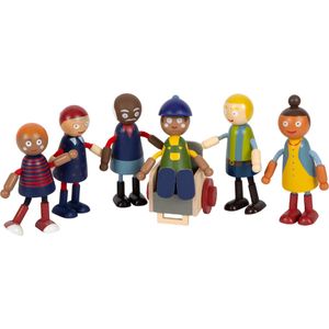 Small Foot - Houten Poppenhuis Familie  met Rolstoel, 6st.