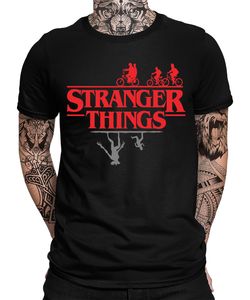 The Upside Down - Stranger Things Hawkings Herren T-Shirt, Schwarz, XL, Vorne