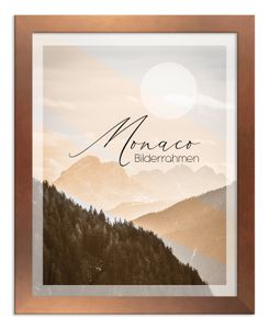 Bilderrahmen Monaco - 70x100 cm, KupferNachbildung, 1 mm Kunstglas klar