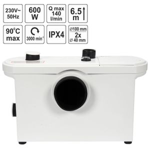 FALA WC-Hebeanlage 600 Watt Kleinhebeanlage für WC, Dusche, Waschbecken Fäkalienpumpe Haushaltspumpe
