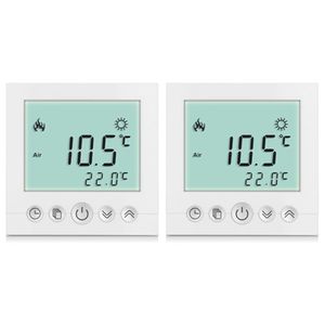 2-Pack Digital Thermostat Raumthermostat Fußbodenheizung Wandheizung LED weiß #a31