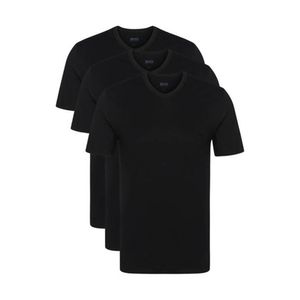 HUGO BOSS Herren T-Shirt, 3er Pack - Pure Baumwolle, V-Neck, Regular Fit, einfarbig Schwarz XL