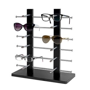 Brillenständer Vendee, Brillenhalter Brillendisplay für 12 Brillen, 42x39cm  schwarz