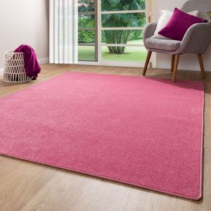 Steffensmeier Kurzflor Teppich Ibiza | Wohnzimmerteppich | Stilvoll | Pflegeleicht | Jugendteppich | Pink, Größe: 200x250 cm